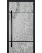 LIM V42 - aluminum front door covered with white rock stone texture