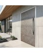 Aluminum pivot door covered with sintered quartz