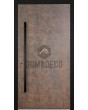 LIM V53 - rust aluminum entry door covered with corten sintered quartz