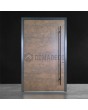 Rust aluminum entry door covered with corten sintered quartz