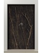 PIVOT V54 - aluminium pivot door covered with Noir Desir sintered quartz