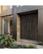 Double aluminum hinged door covered with Noir Desir sintered quartz
