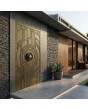 Pearl Gold pivot front door with milled pattern