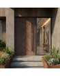 Walnut entrance aluminum front door with stripes