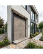aluminum double door covered Fir Platinum wood imitation