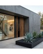 Aluminum entry door covered Barrique Oak HPL