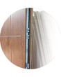 custom configuration - STA steel front door with right and top glass panel  (view from the outside)