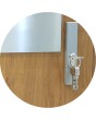 custom configuration - STA steel front door with right and top glass panel  (view from the outside)
