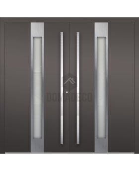 LIM C1 double -  modern aluminum double hinged front door with glass
