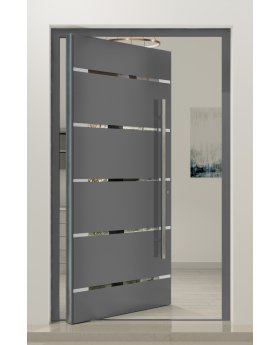 PIVOT C7 - Modern Pivot Entry Door with horizontal glass