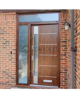 Fargo Fi07D steel front door with left and top sidelight