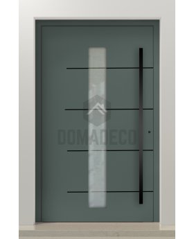 PIVOT Gryf-B - secure aluminum entry large pivot door with glass