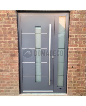 Anthracite aluminum entry door