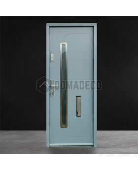 Sta Hadar - exterior metal front entry door with glass