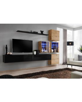 2016 New Arrival Fancy LED Light TV Unit Wall Unit for Living Room