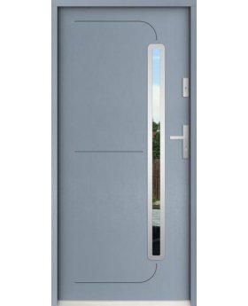 Sta Hadar - exterior metal front entry door with glass