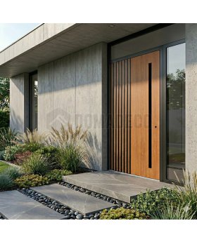 LIM RAIL6 door with right and top glass panel