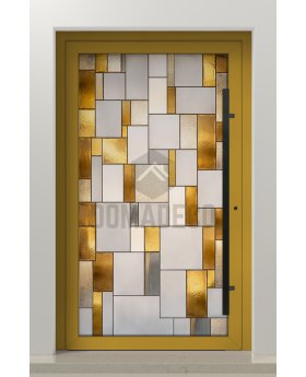 PIVOT SG2 - Custom Stained Glass external aluminum pivot door