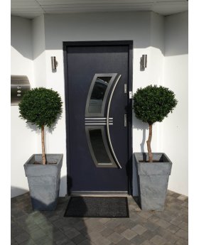 Dark anthracite external steel door with window