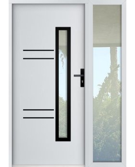 custom configuration - STA steel door with right sidelight / glass panel (view from the outside)