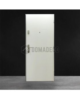 White weather-resistant steel front door