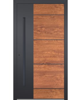 LIM V36 - aluminum front door with wooden decor