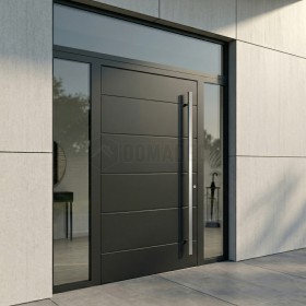Integra anthracite front door with left, right and top glass panel