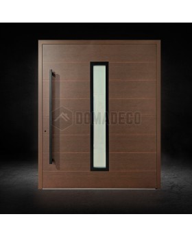 Brown modern pivot front door