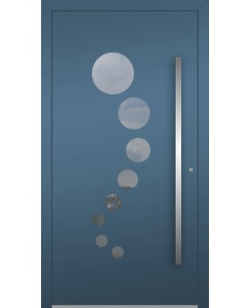 LIM 12E - modern aluminum front door with circles glass