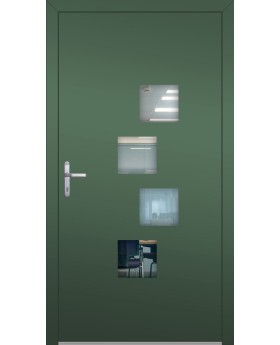 LIM 14E - modern aluminum door with four square windows