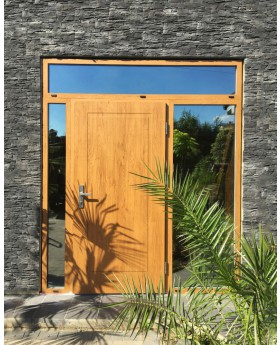 Fargo door with left, right and top sidelights - aluminum entry door