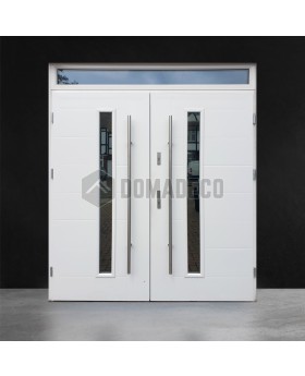 white house stainless steel double front door