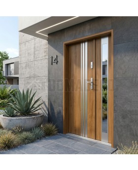 Turners oak front door with side panel