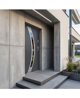 Anthracite single steel external door