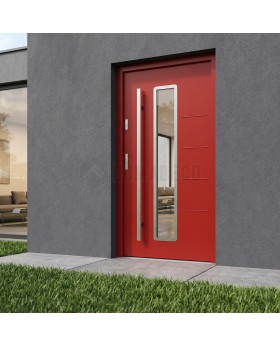 red external steel door