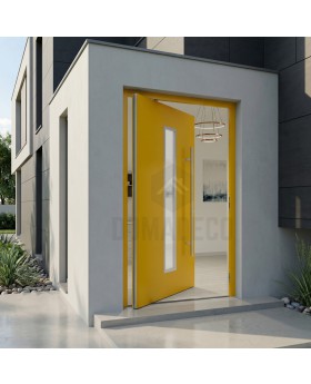 yellow premium aluminum pivot entrance door