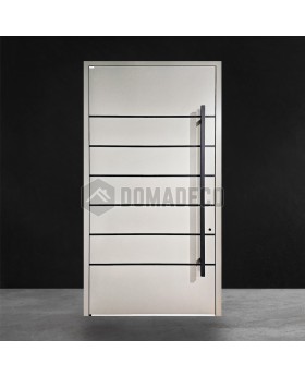 white commercial aluminum hinged door for modern architecture