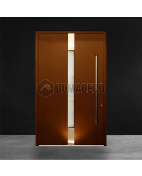 Red custom aluminum pivot entry door