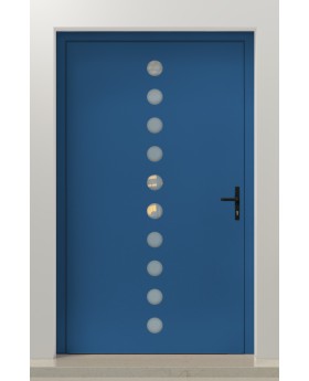PIVOT Arlekin - aluminum large pivot door with ten small glass