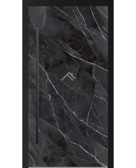 LIM Calacatta - aluminum hinged door covered with Calacatta Black sintered quartz