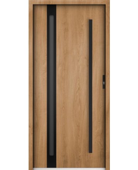Sta Cartier trois noir - prehung Steel Door with glass
