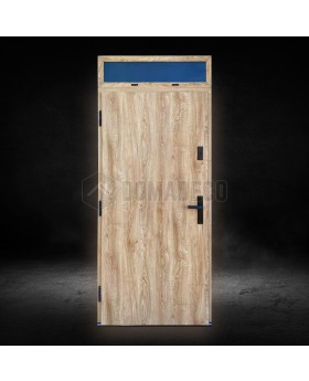 Blanched oak solid security steel entrance door