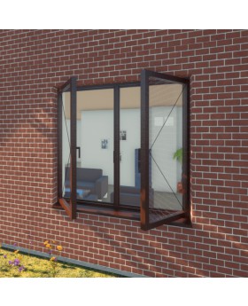 S68-D2 - Double casement aluminum window
