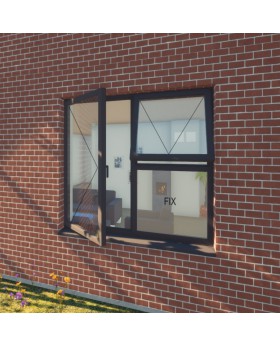 S68-D6 - double aluminum window