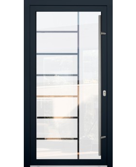 LIM Glass S7 - external aluminum frosted door with transparent decor