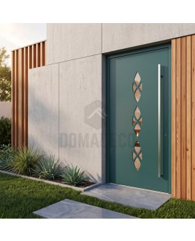 Green aluminum security front door
