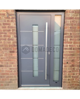Anthracite aluminum entry door