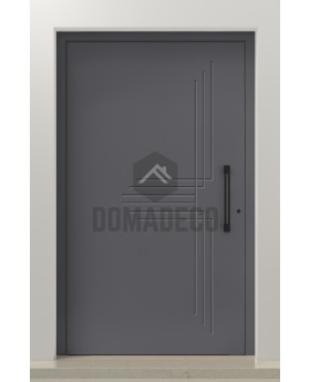 Solid aluminum pivot front door