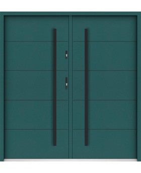 Sta Henson Double - contemporary steel double front door with ribs