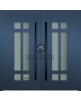 LIM HEY II double -  custom aluminum double exterior door with two glass